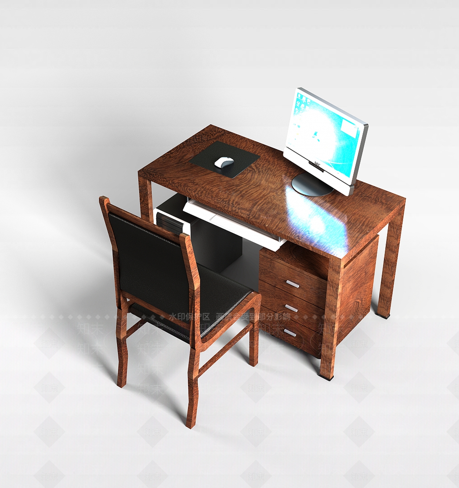 现代书桌3D模型下载【ID:1196075595】