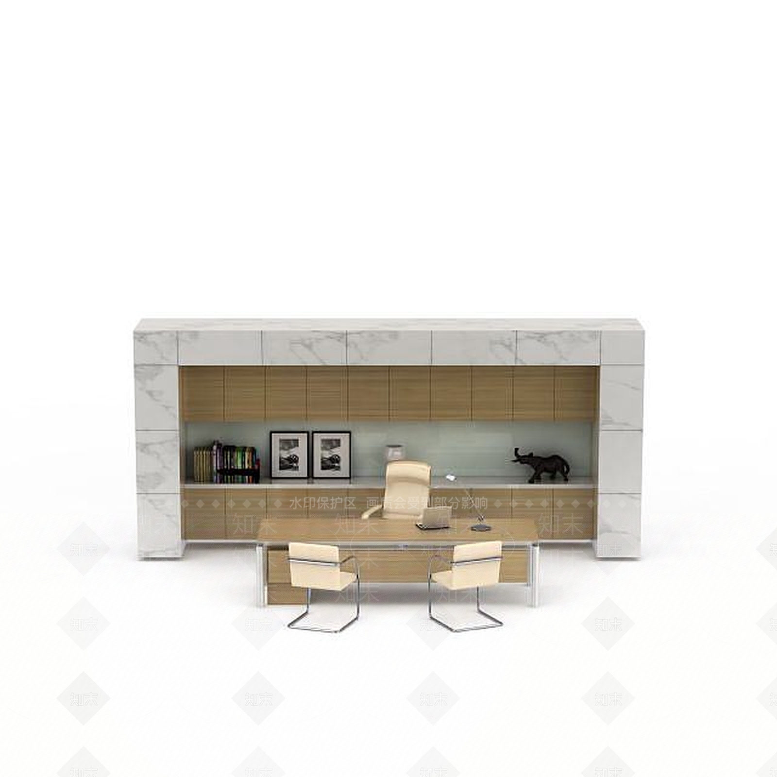 现代书桌椅3D模型下载【ID:1196077362】