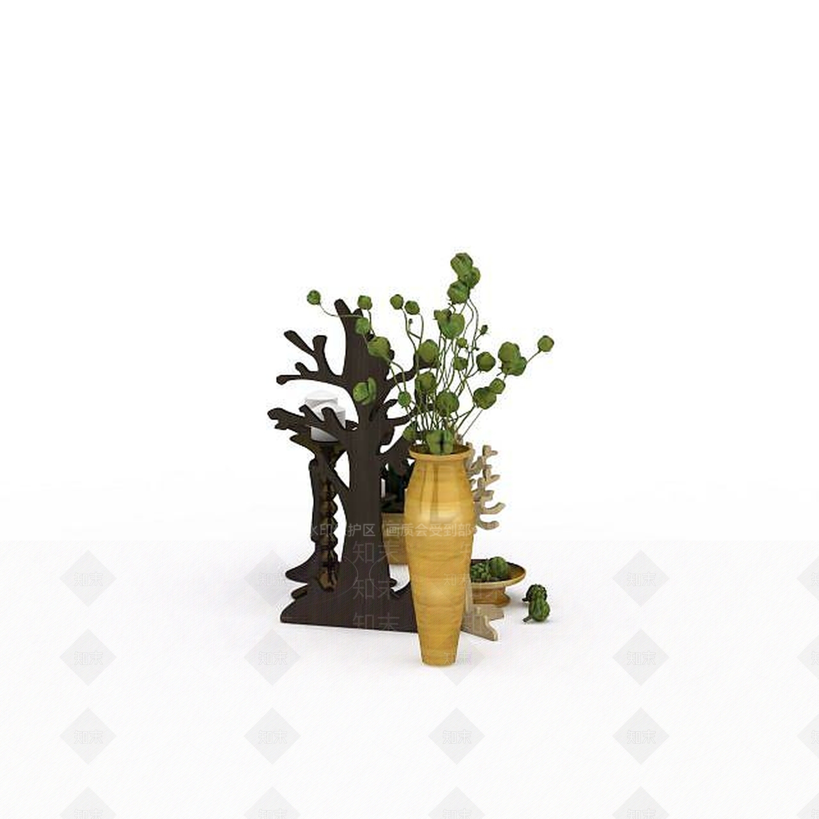 现代摆件组合3D模型下载【ID:1196078650】