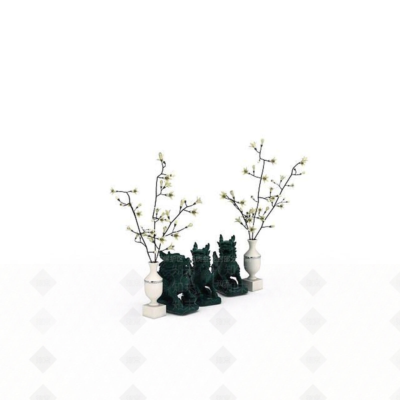 现代摆件组合3D模型下载【ID:1196079898】