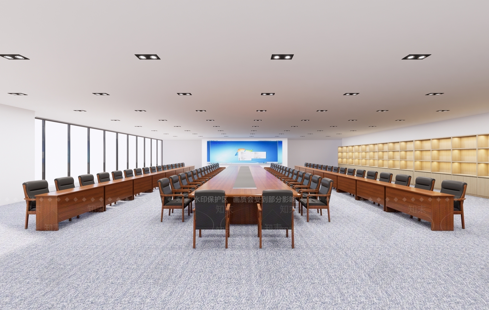 现代新中式会议室SU模型下载【ID:1196086252】