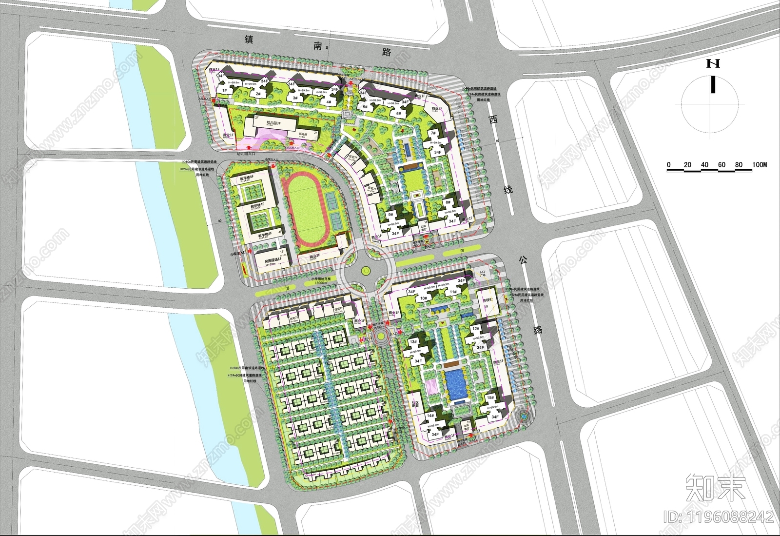 现代住宅楼建筑施工图下载【ID:1196088242】