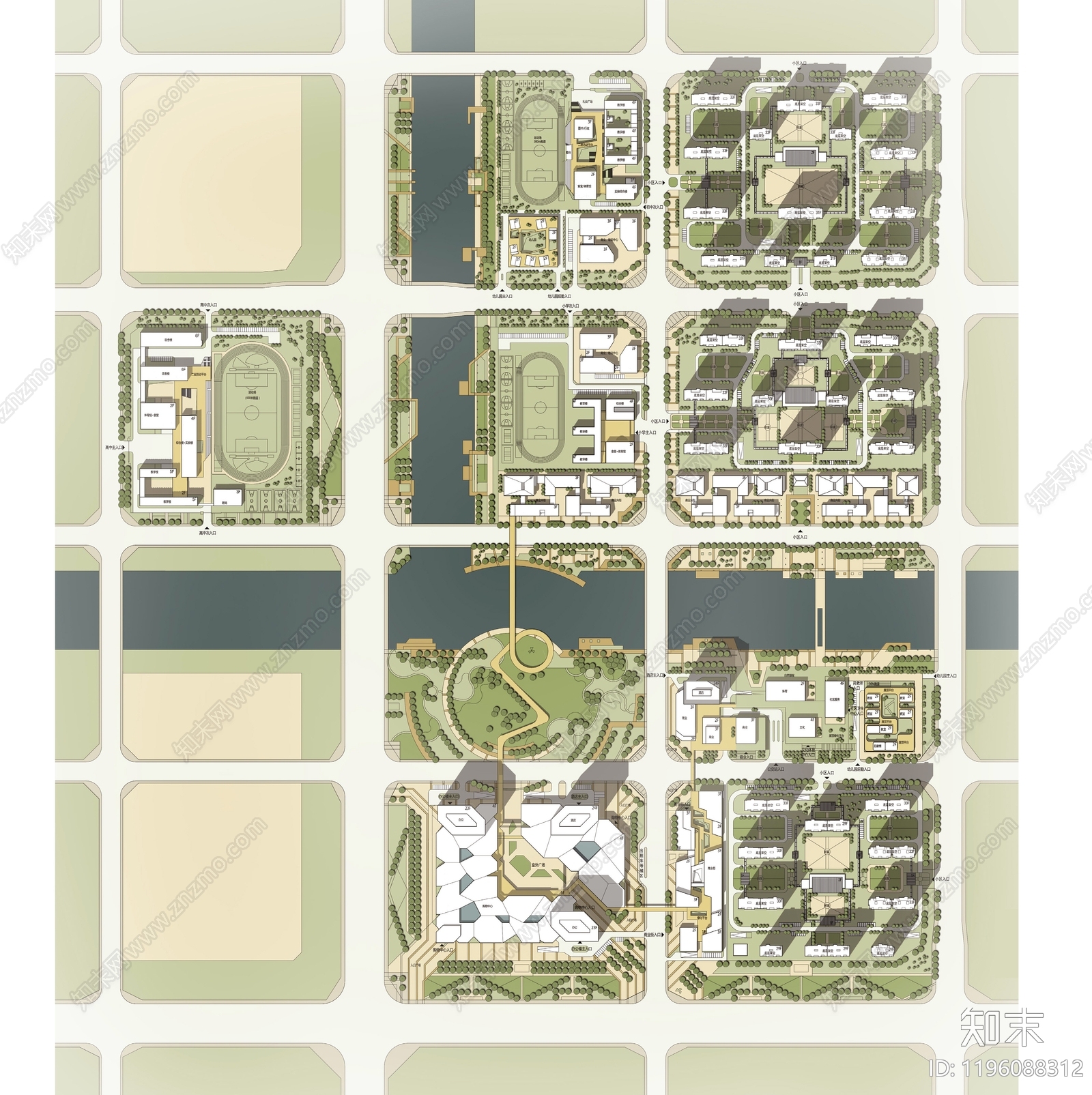现代产业园建筑施工图下载【ID:1196088312】