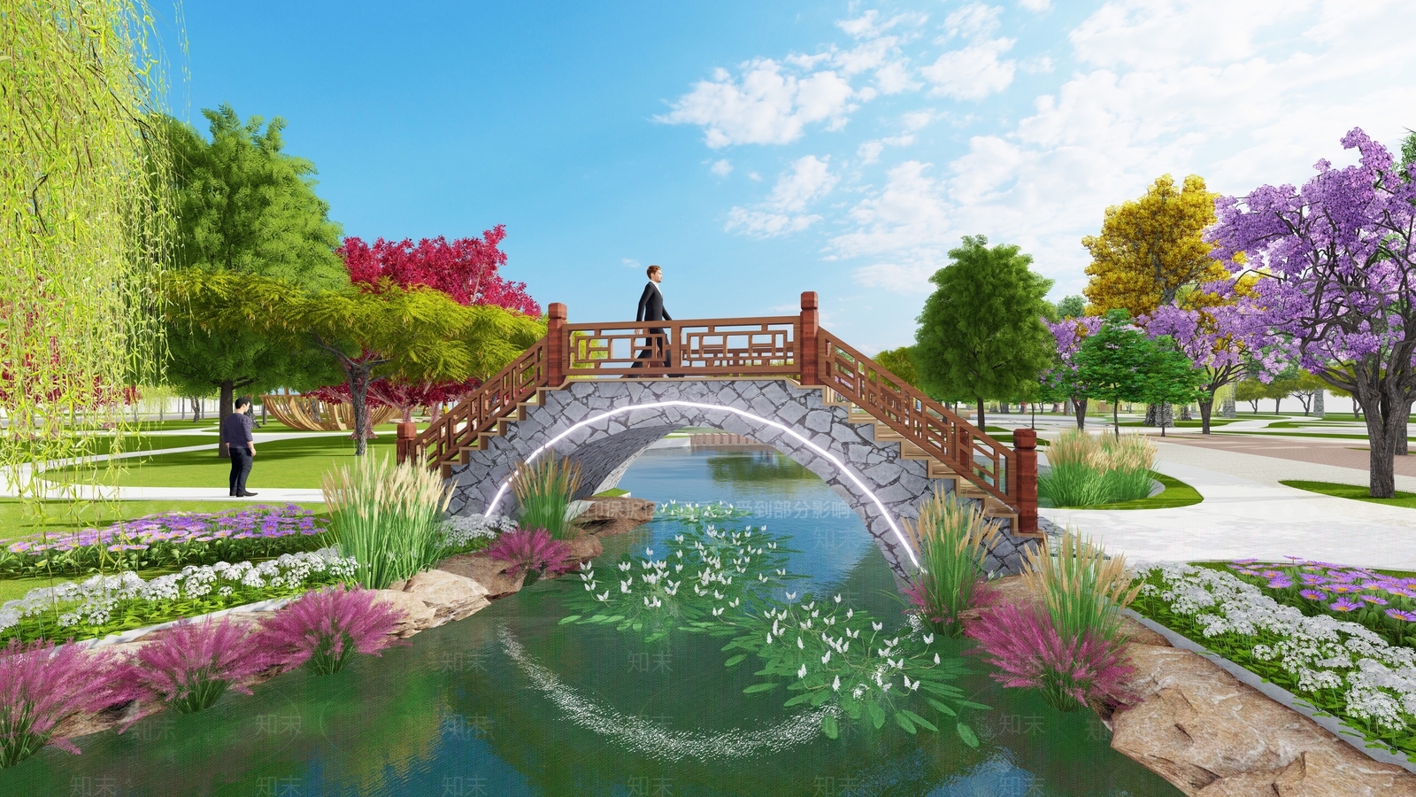 现代景观公园SU模型下载【ID:1196088597】