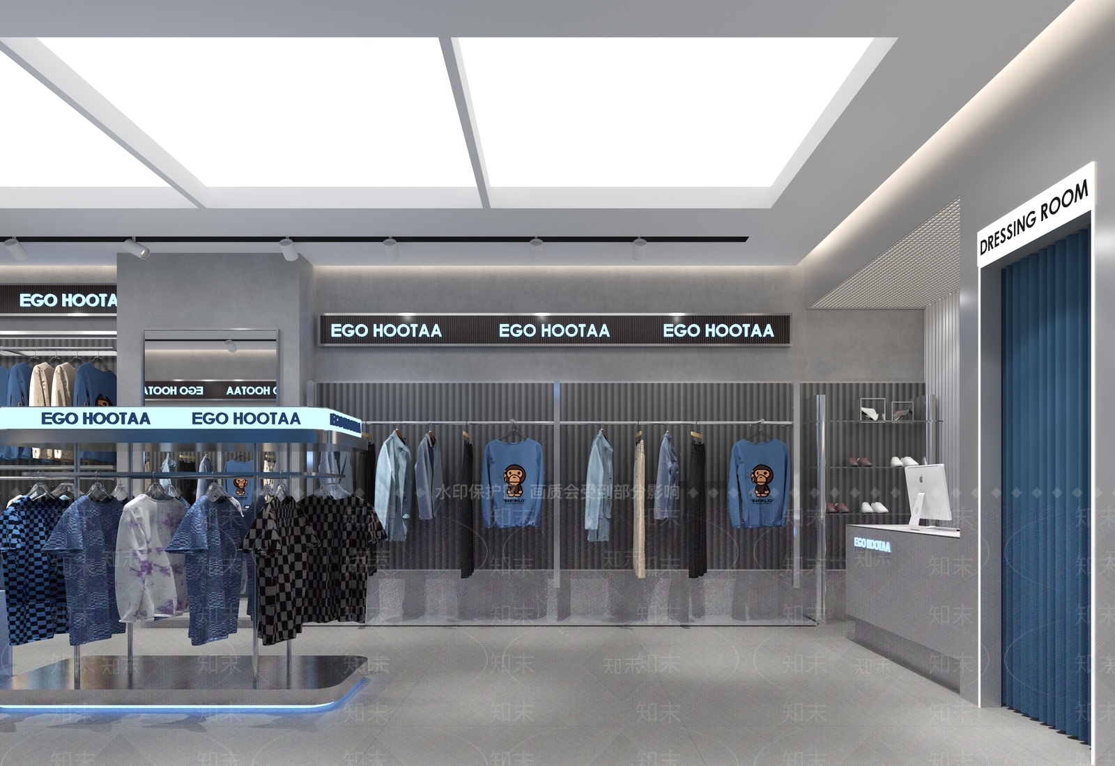 工业服装店3D模型下载【ID:1196093741】