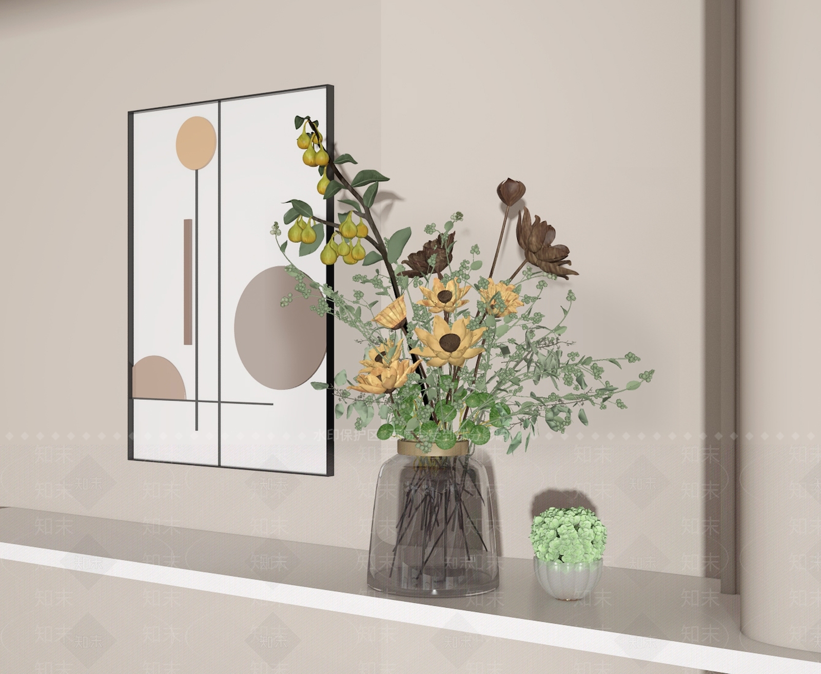 现代花艺SU模型下载【ID:1196091099】
