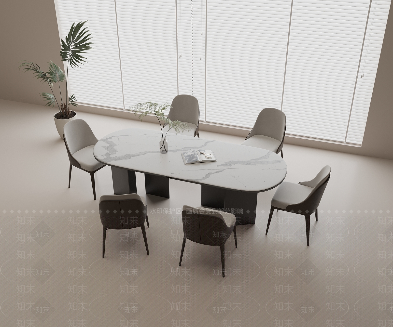现代餐桌椅3D模型下载【ID:1196091479】