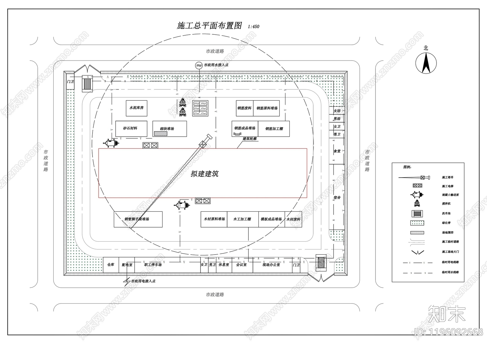 建筑平面布置图施工图下载【ID:1196092668】