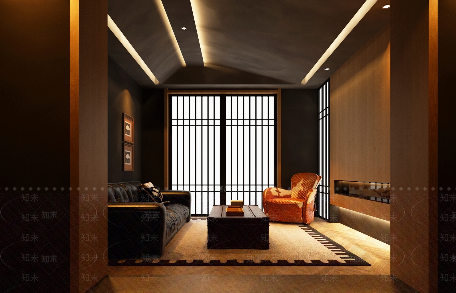 现代新中式包厢SU模型下载【ID:1196094859】