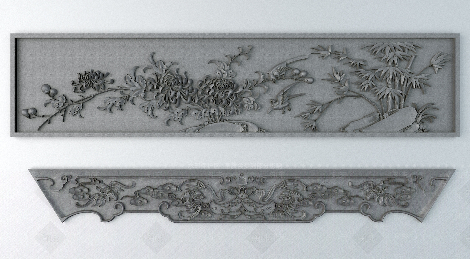 中式雕花3D模型下载【ID:1196139517】