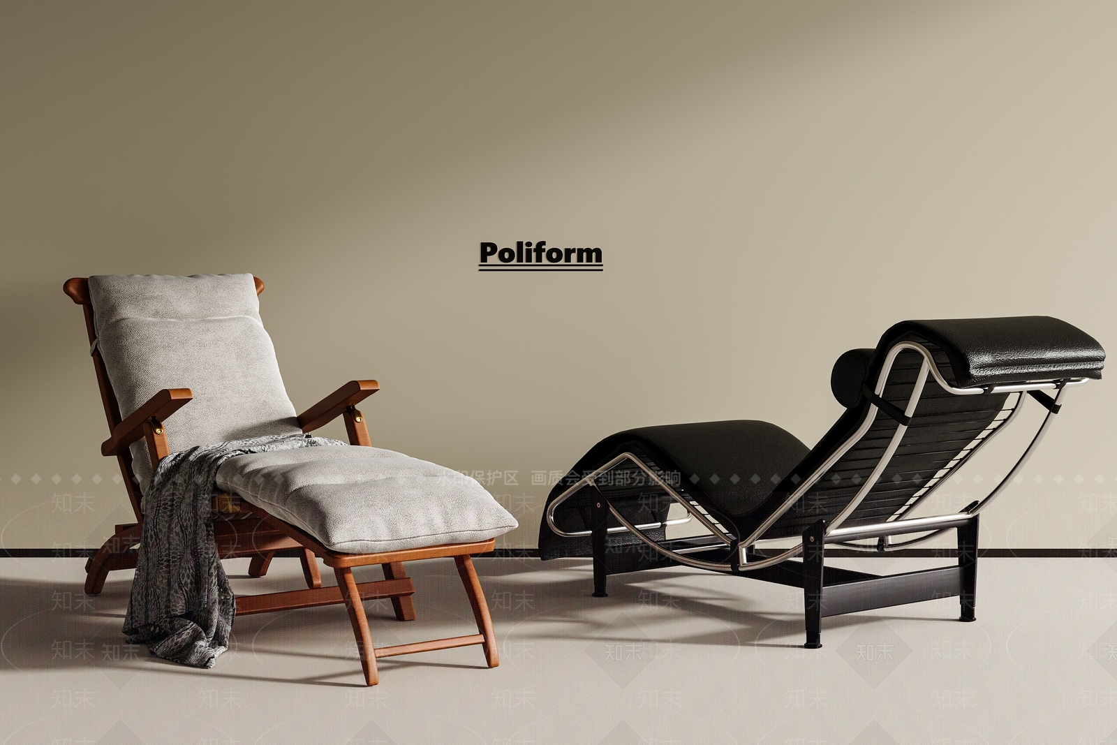 中古复古躺椅3D模型下载【ID:1196100390】