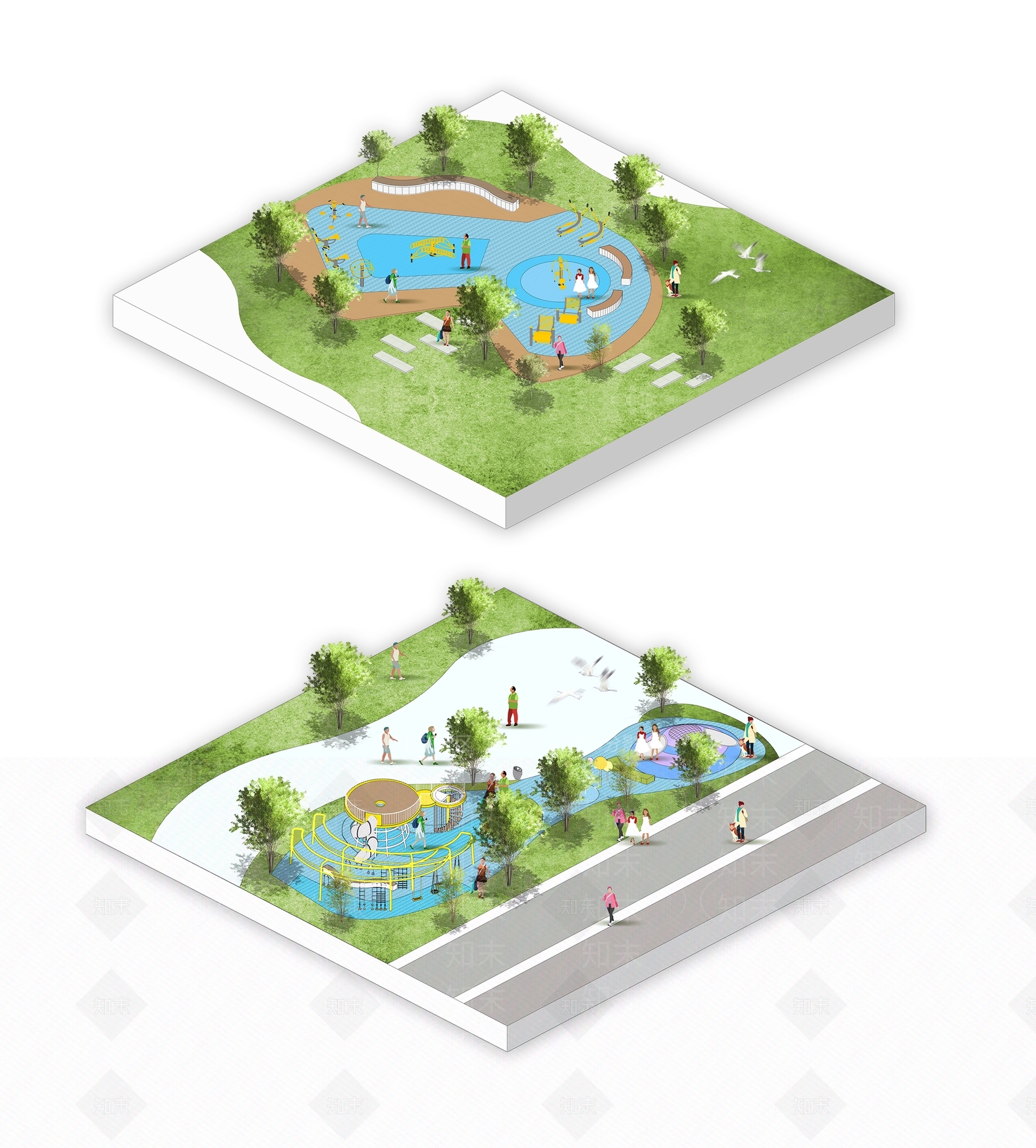 现代景观公园SU模型下载【ID:1196107942】