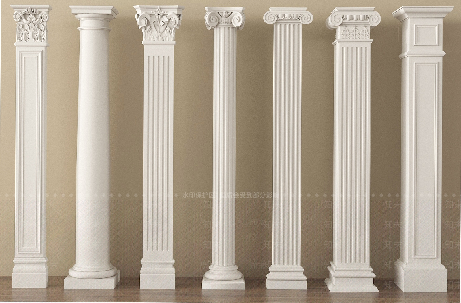 欧式柱子SU模型下载【ID:1196108798】