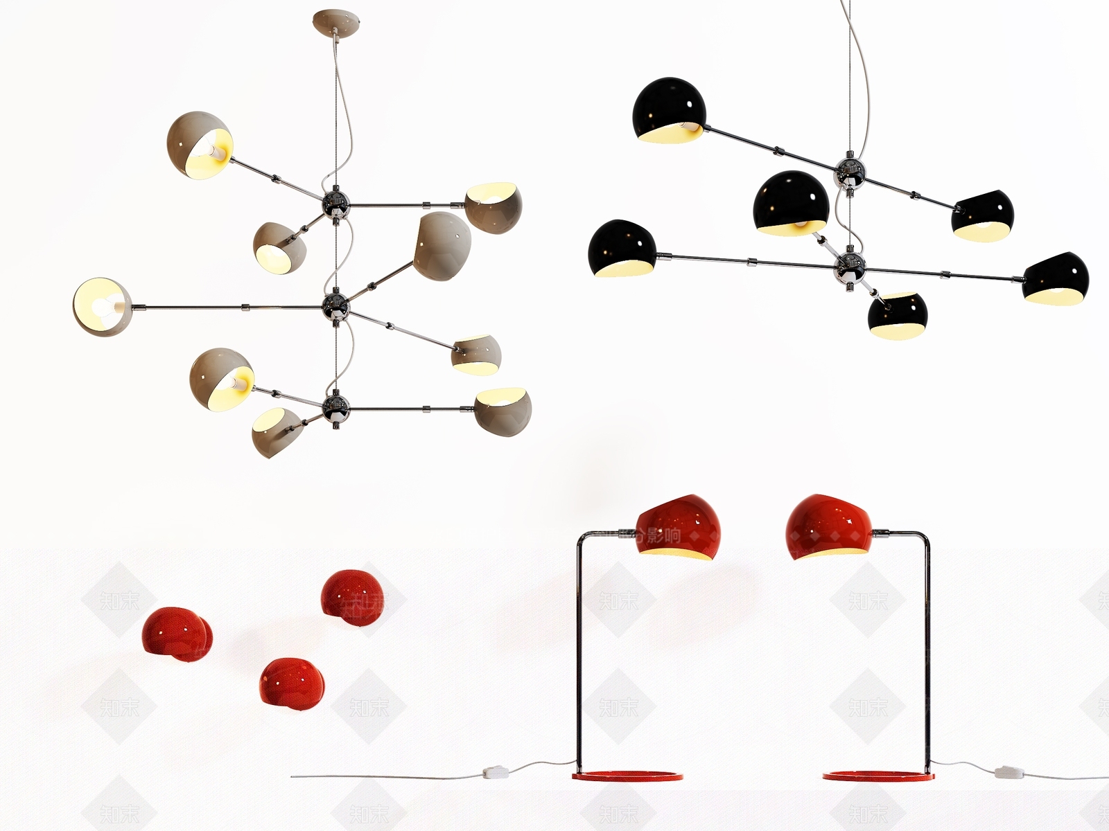 现代工业客厅吊灯3D模型下载【ID:1196118997】