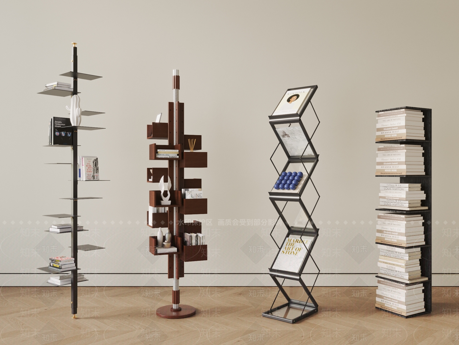 现代中古书架3D模型下载【ID:1196120887】