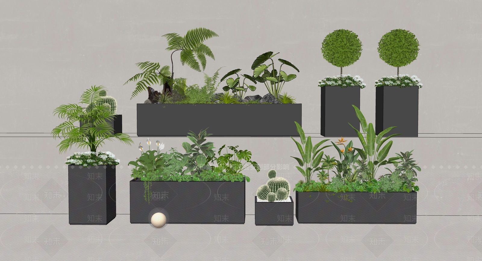 植物组合SU模型下载【ID:1196121934】