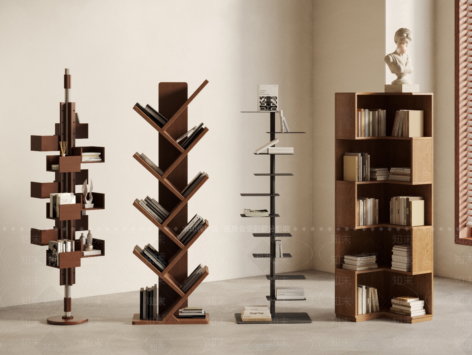 现代中古书架SU模型下载【ID:1196122606】