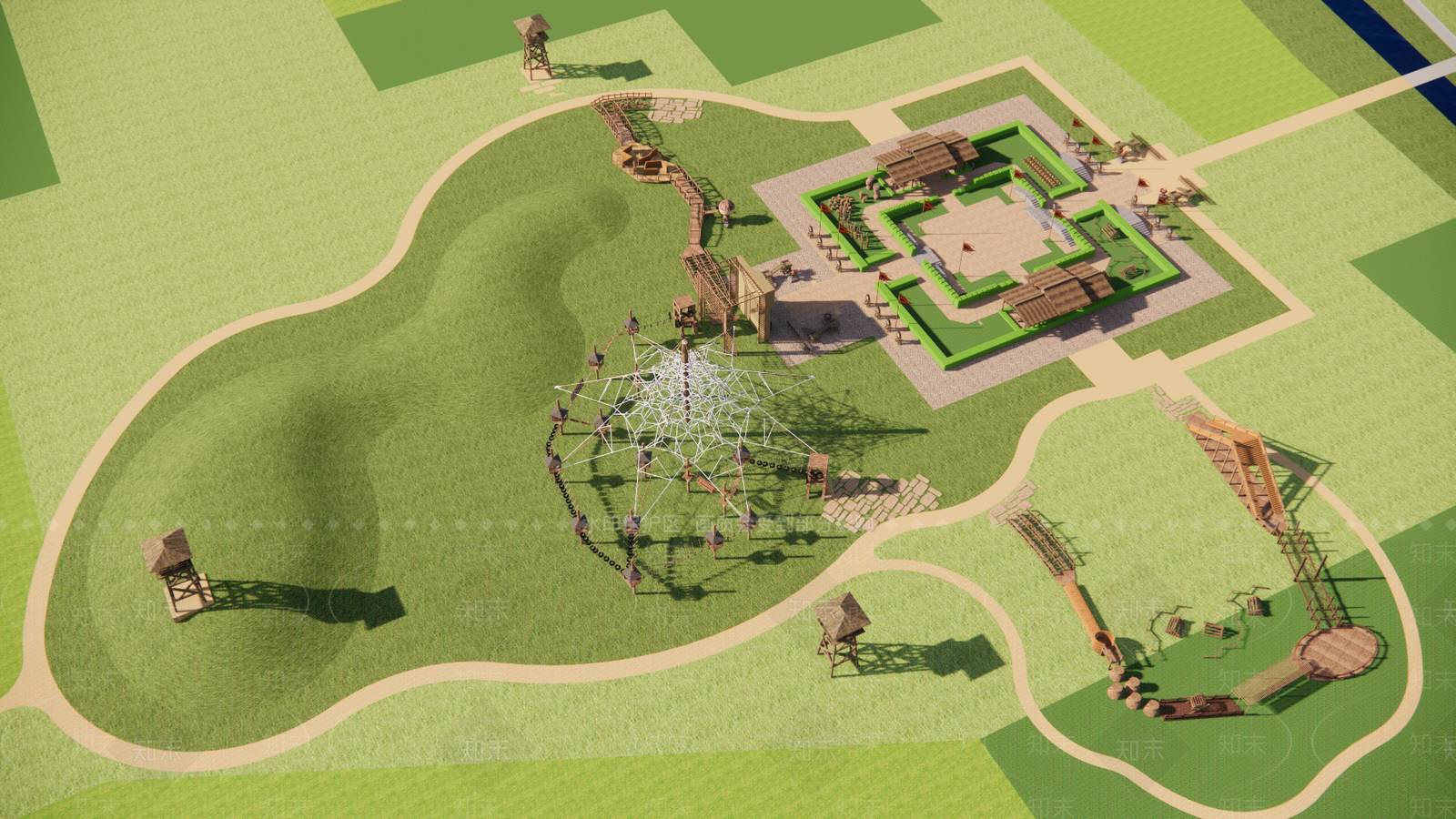 现代儿童游乐区SU模型下载【ID:1196125496】