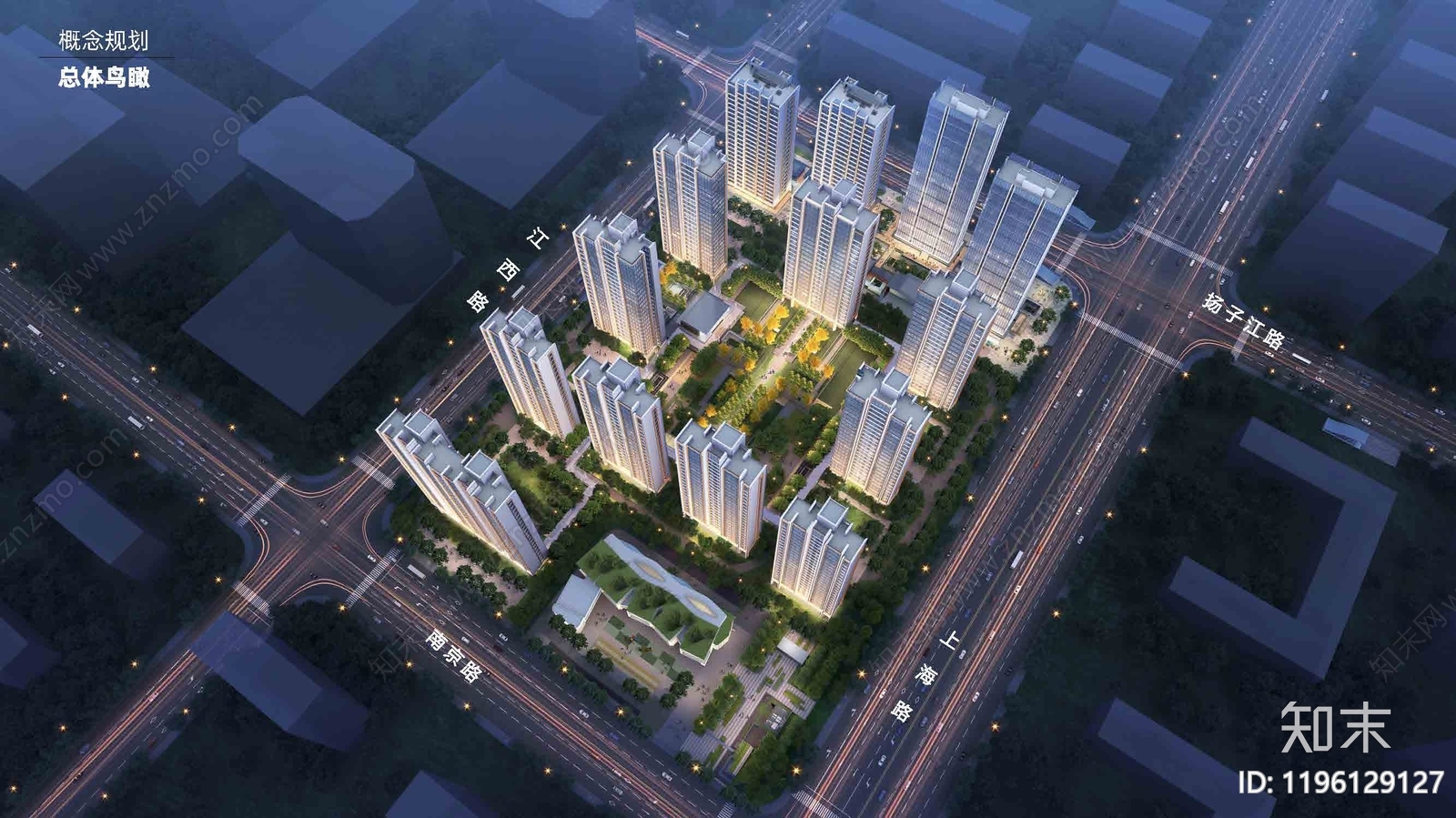 现代新中式小区建筑下载【ID:1196129127】