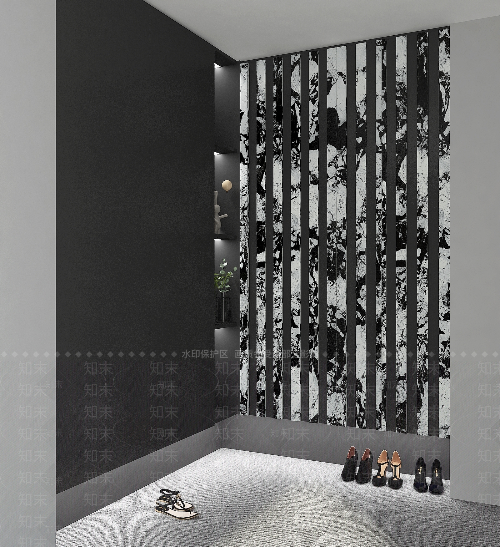 现代鞋柜3D模型下载【ID:1196129270】