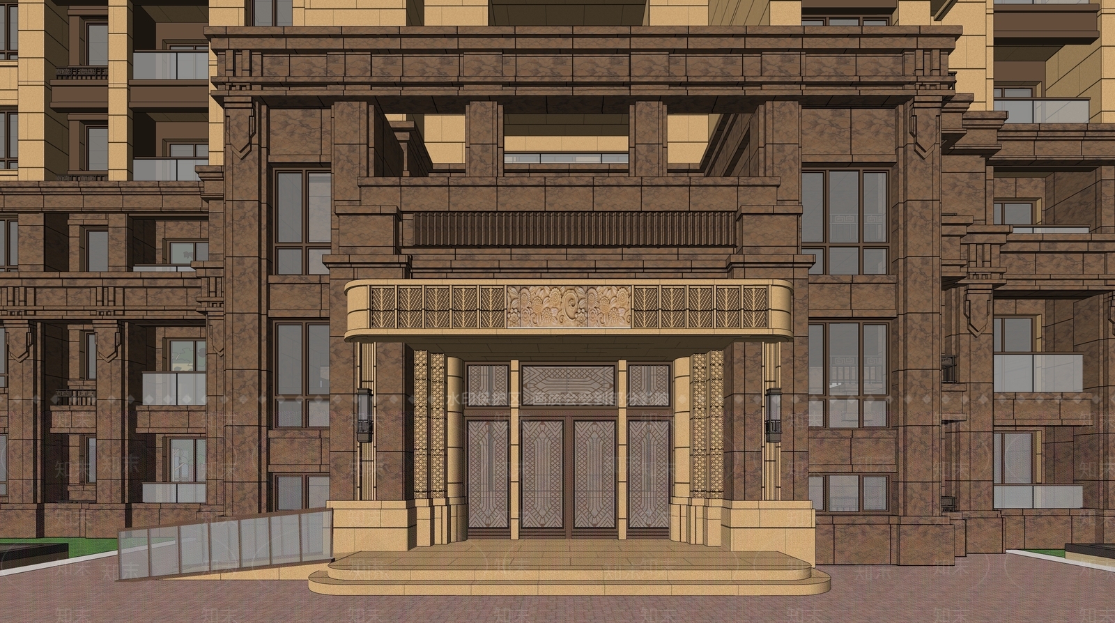欧式高层住宅SU模型下载【ID:1196131188】