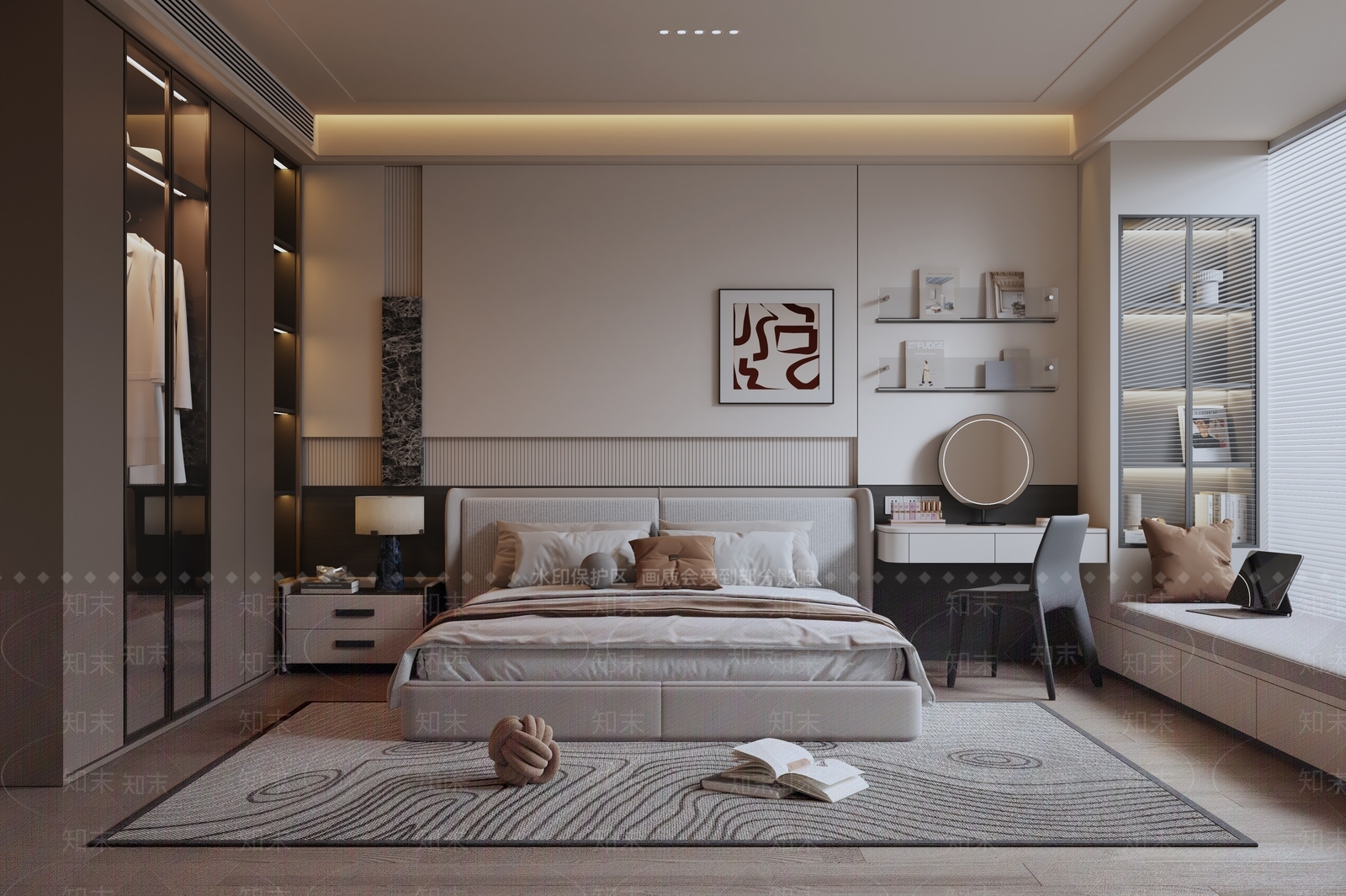 现代意式家居卧室3D模型下载【ID:1196132968】