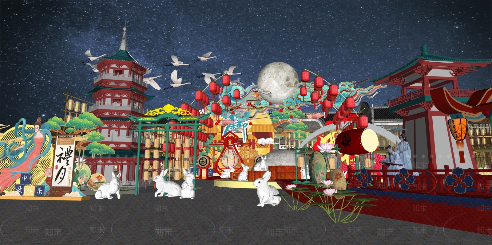 现代新中式其他商业美陈SU模型下载【ID:1196135705】