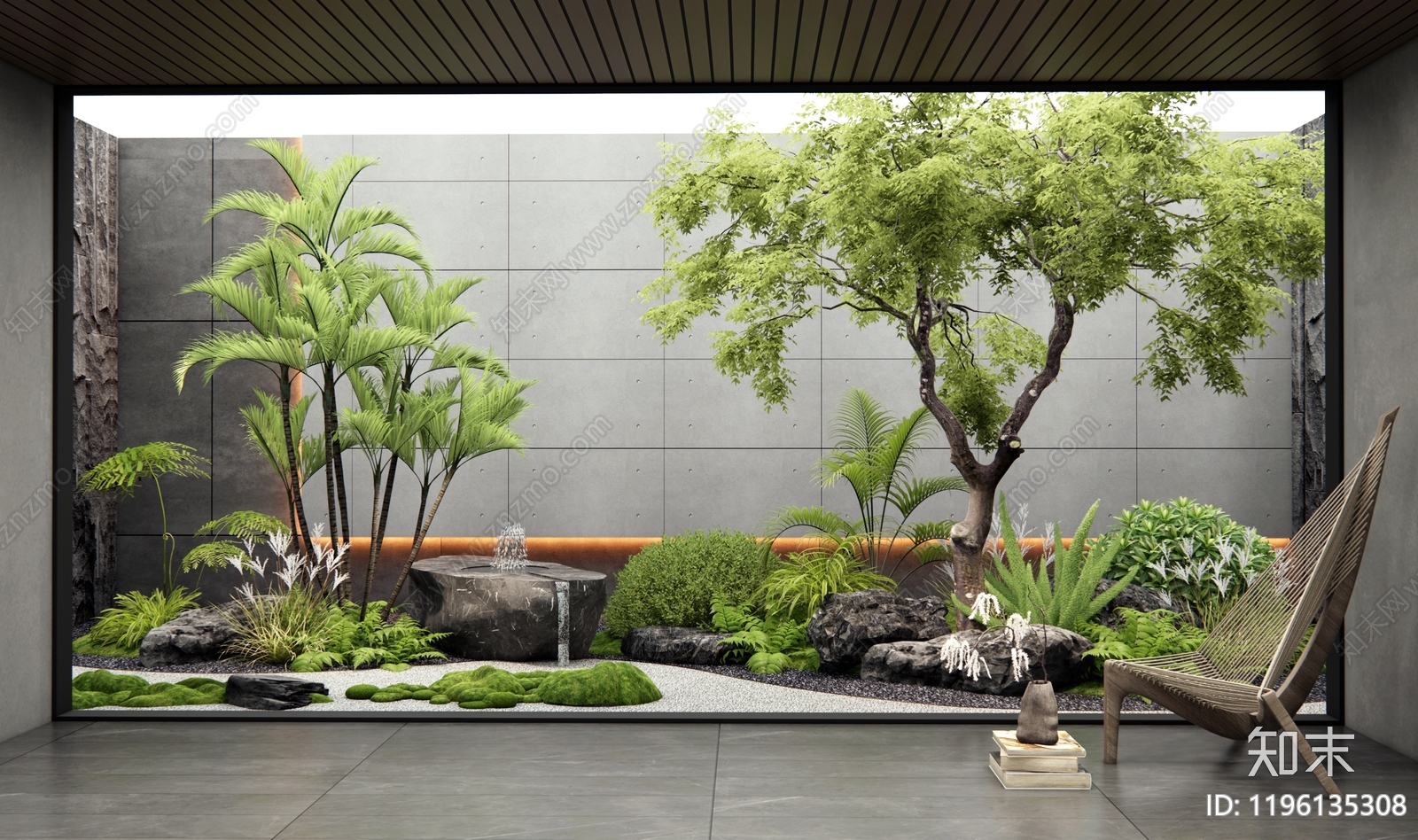 现代室内景观3D模型下载【ID:1196135308】