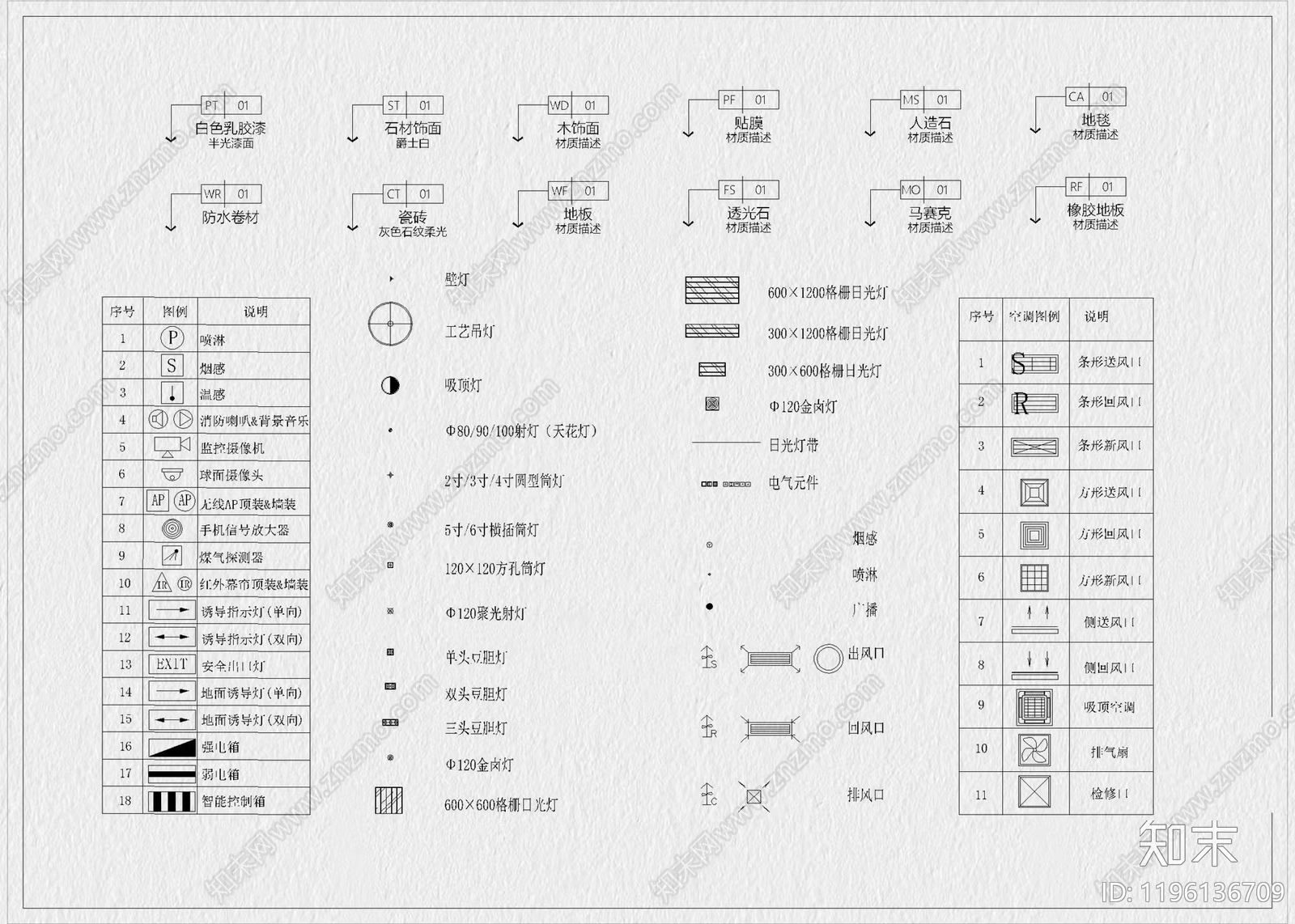 现代开关插座cad施工图下载【ID:1196136709】