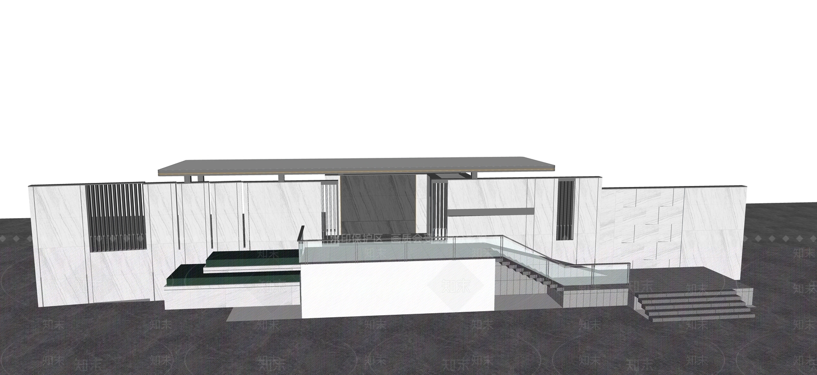 新中式现代入口大门SU模型下载【ID:1196137667】