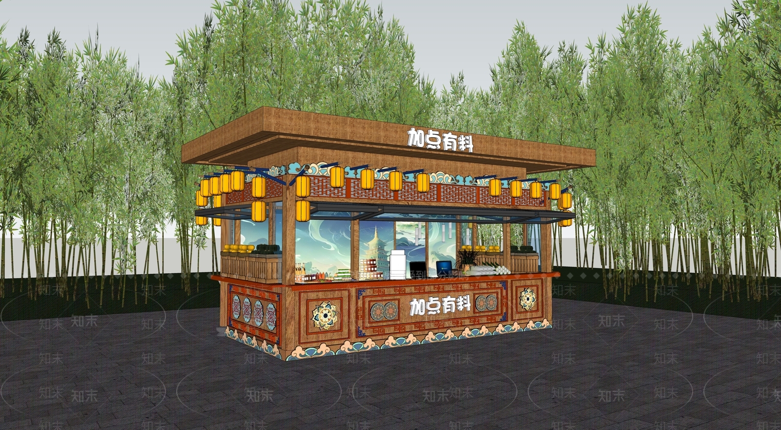 新中式其他景观小建筑SU模型下载【ID:1196137842】