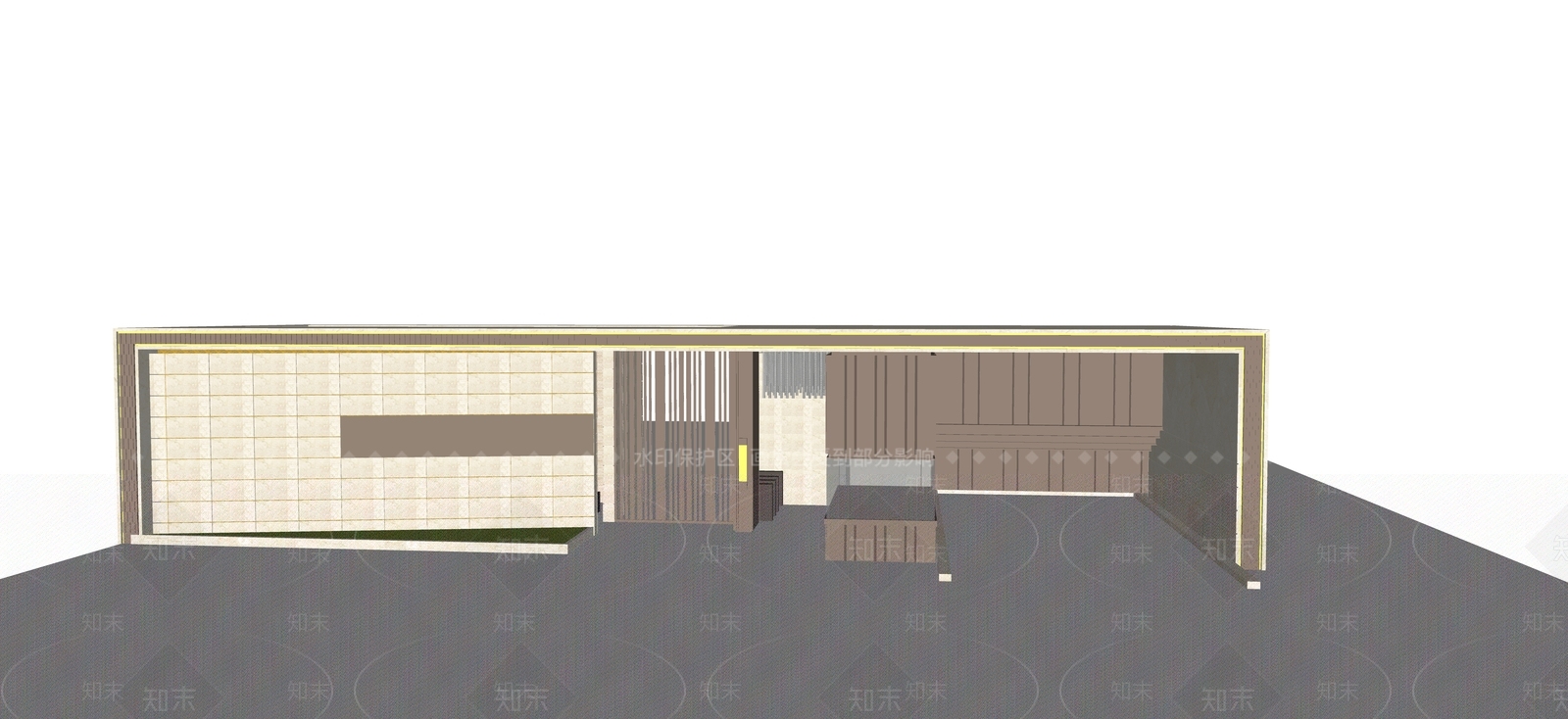 现代新中式入口大门SU模型下载【ID:1196138967】