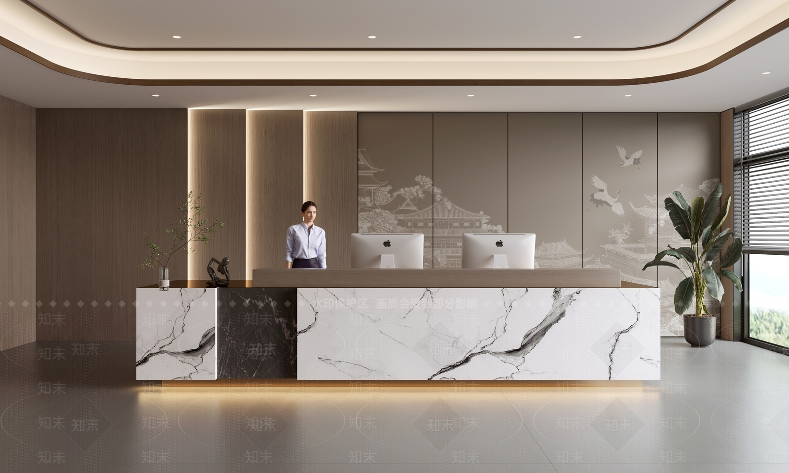 现代前台SU模型下载【ID:1196139555】