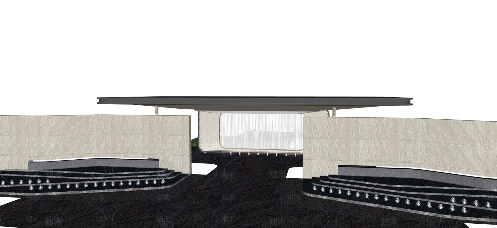 新中式现代入口大门SU模型下载【ID:1196139573】