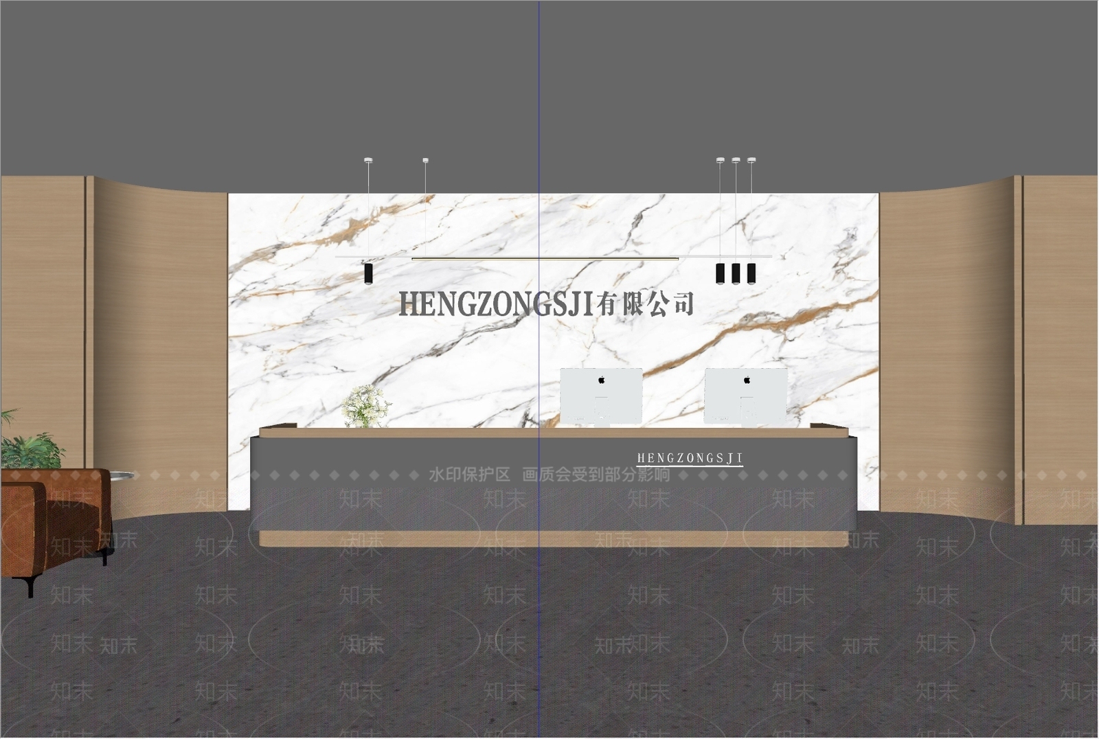 现代办公大堂SU模型下载【ID:1196141901】