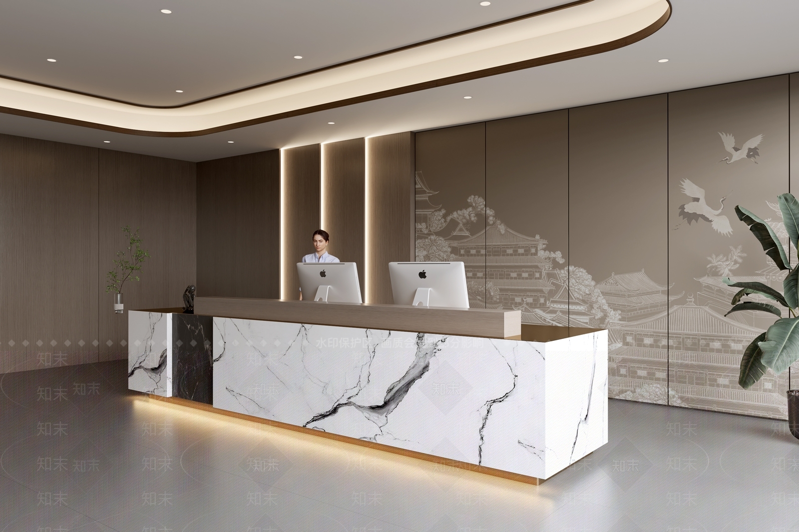 现代前台3D模型下载【ID:1196145118】