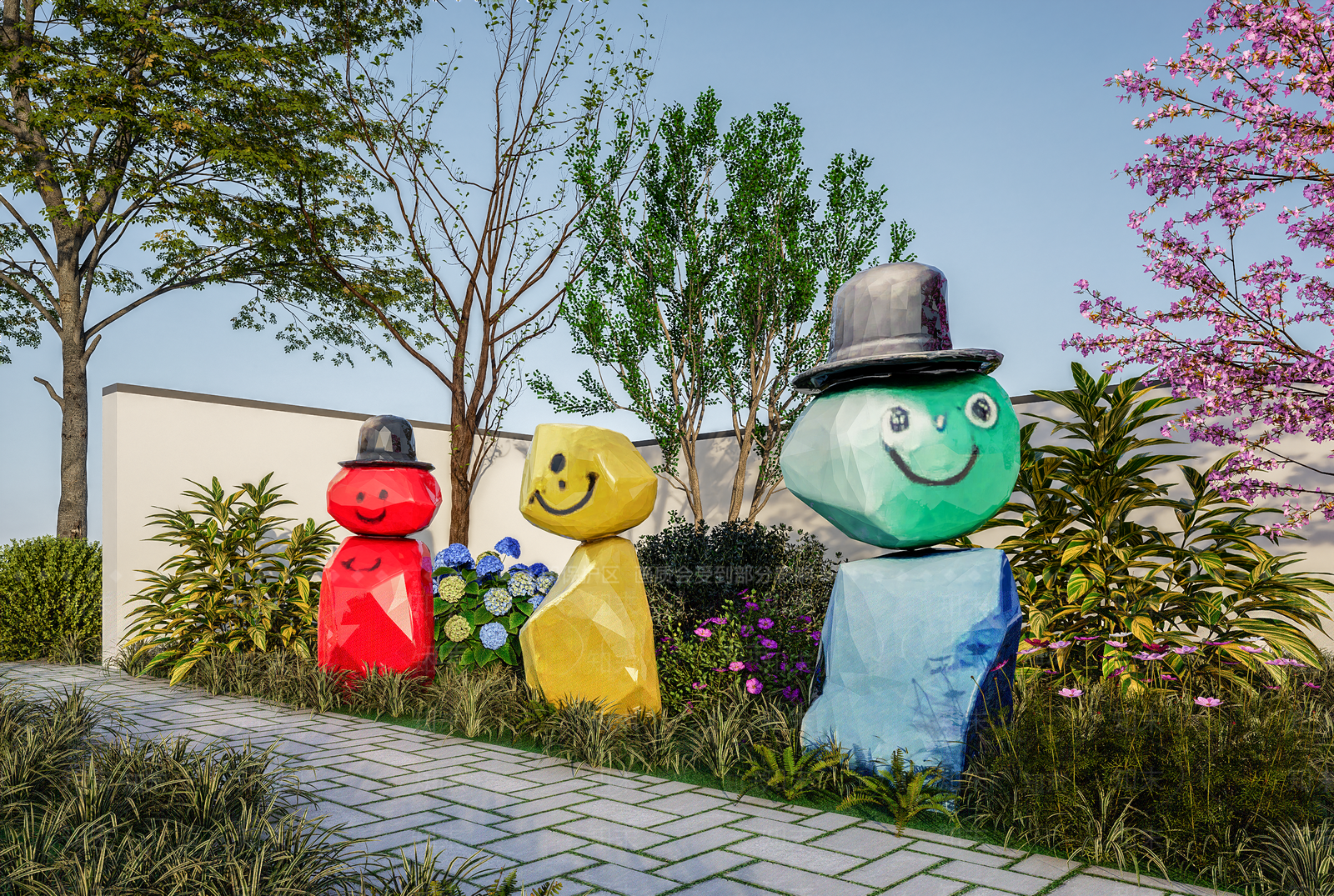 现代雕塑小品SU模型下载【ID:1196145684】