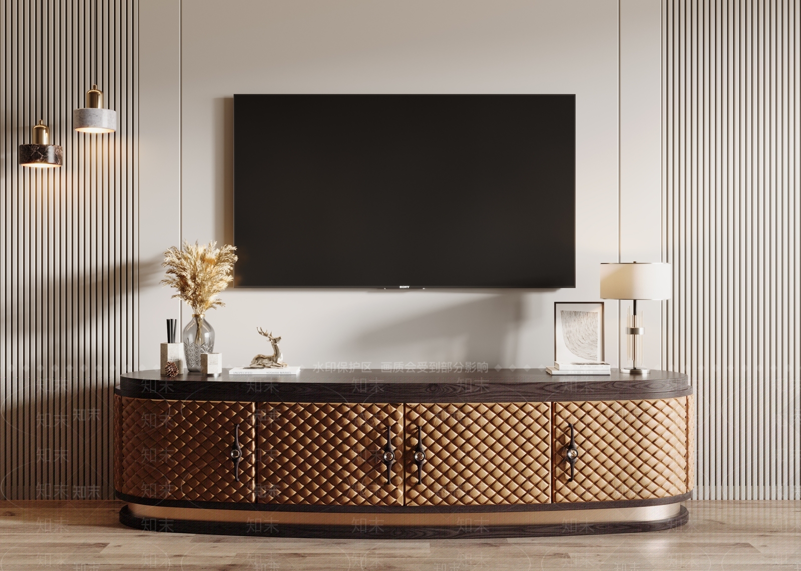 法式欧式电视柜SU模型下载【ID:1196151315】