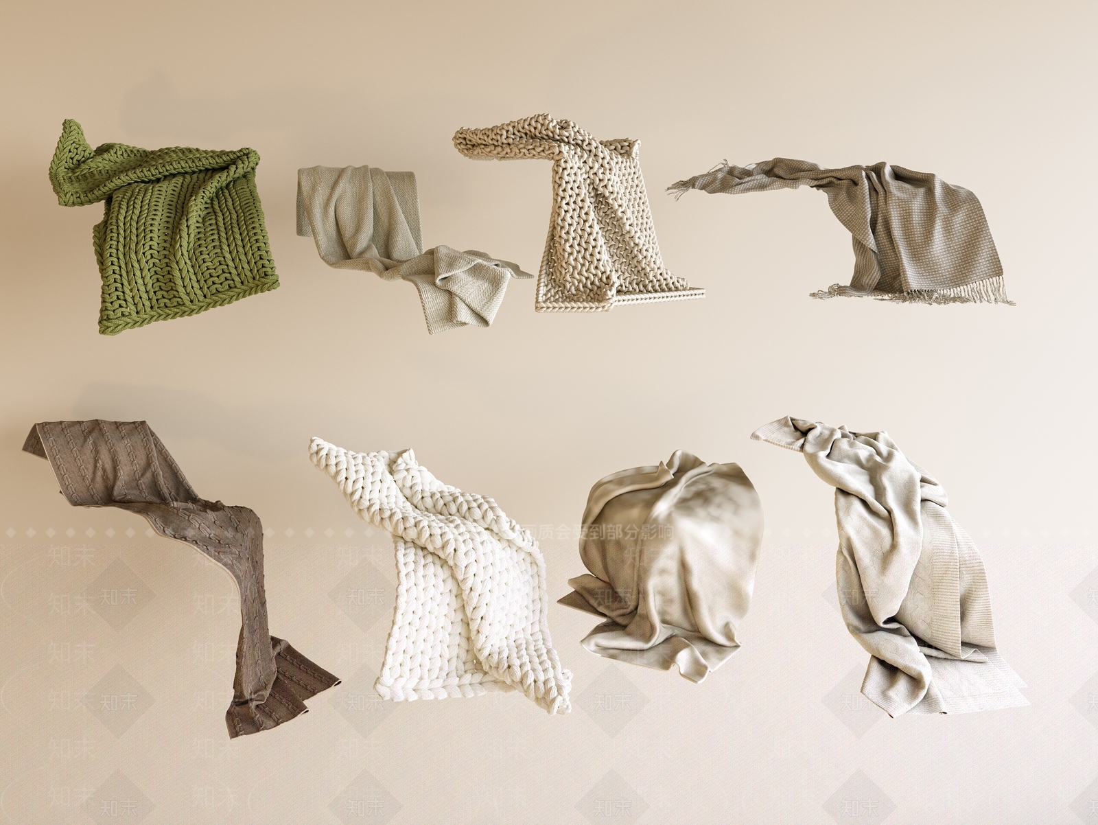 现代床品SU模型下载【ID:1196155396】