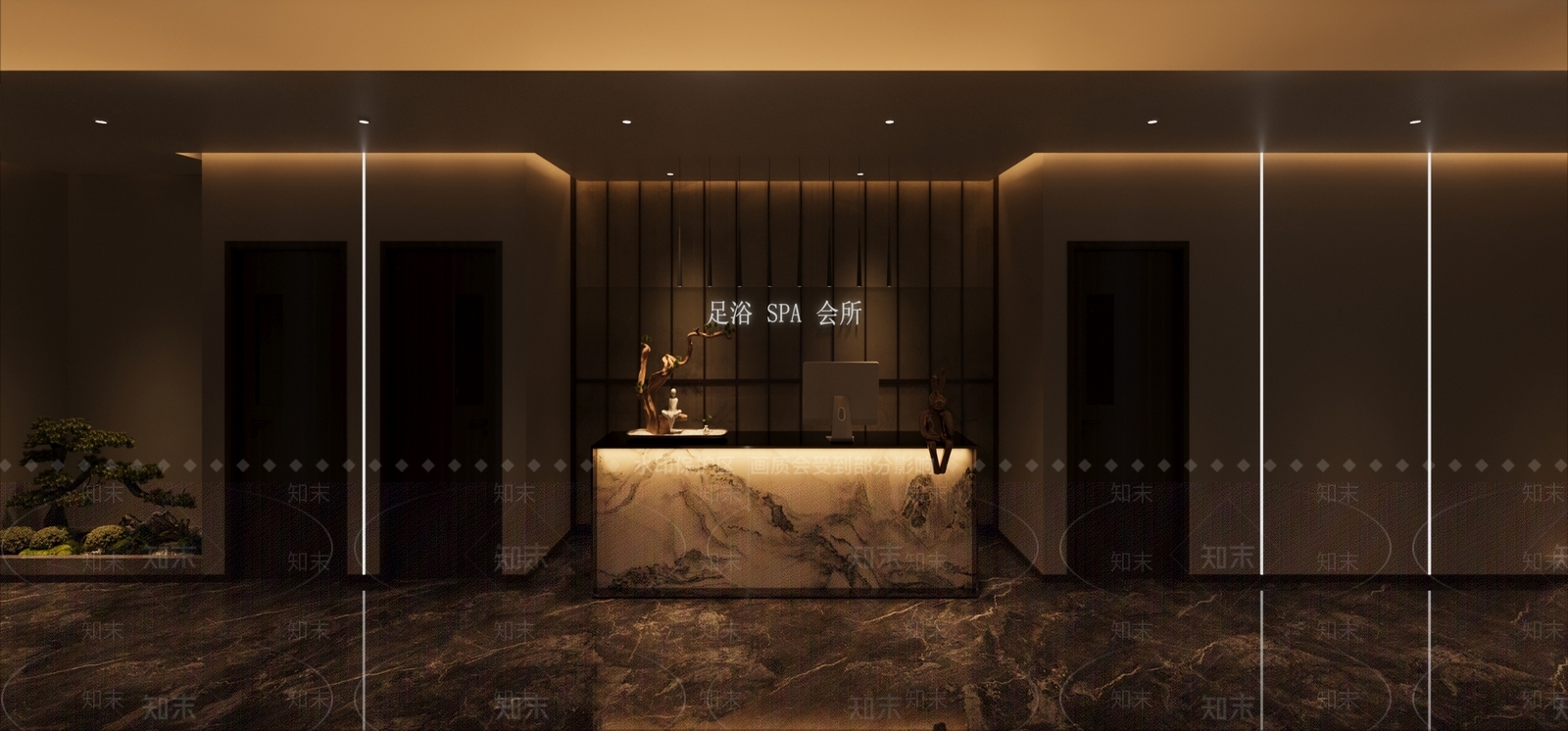 现代新中式足浴店3D模型下载【ID:1196157023】