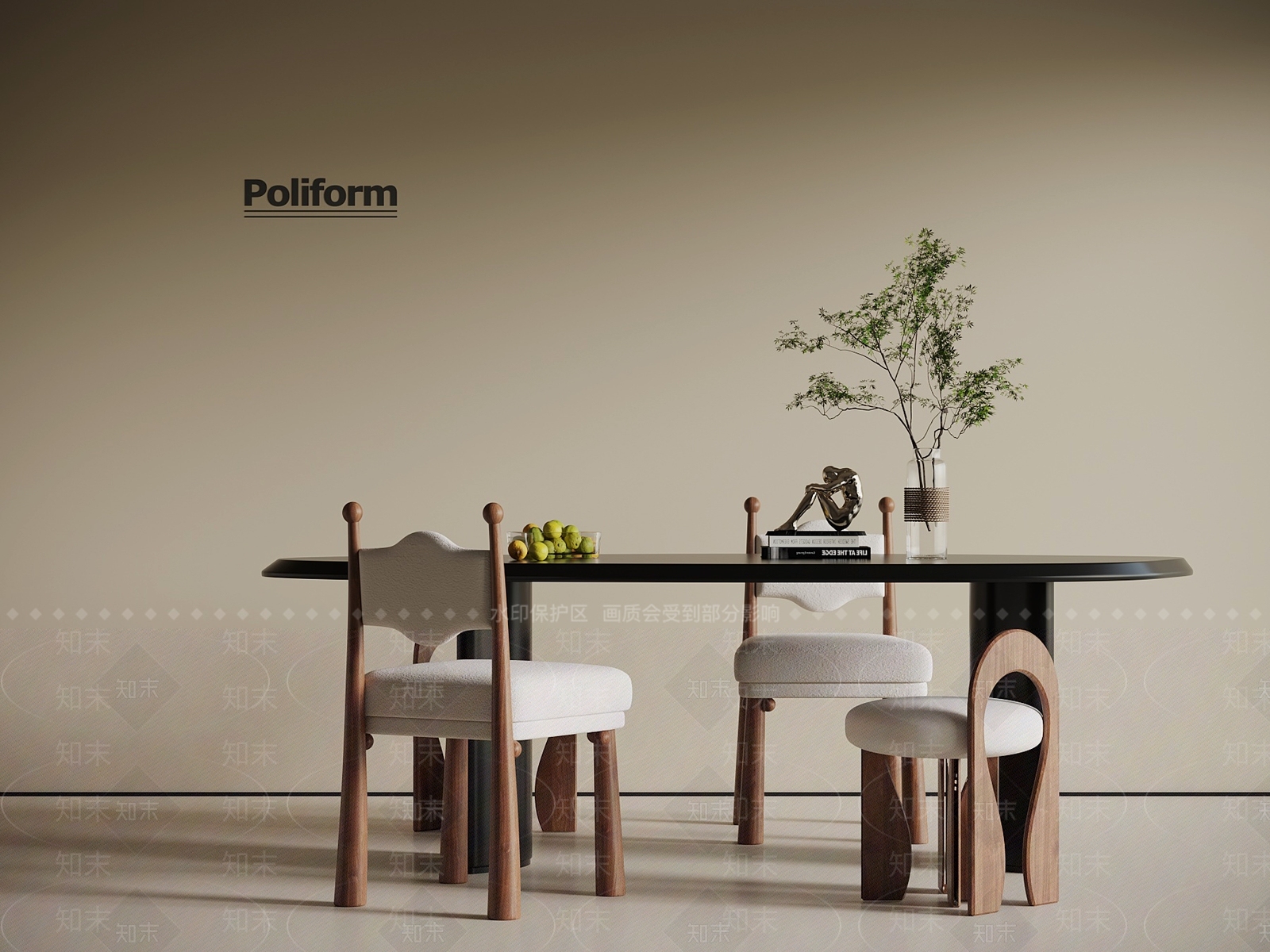 法式中古餐桌椅3D模型下载【ID:1196157230】