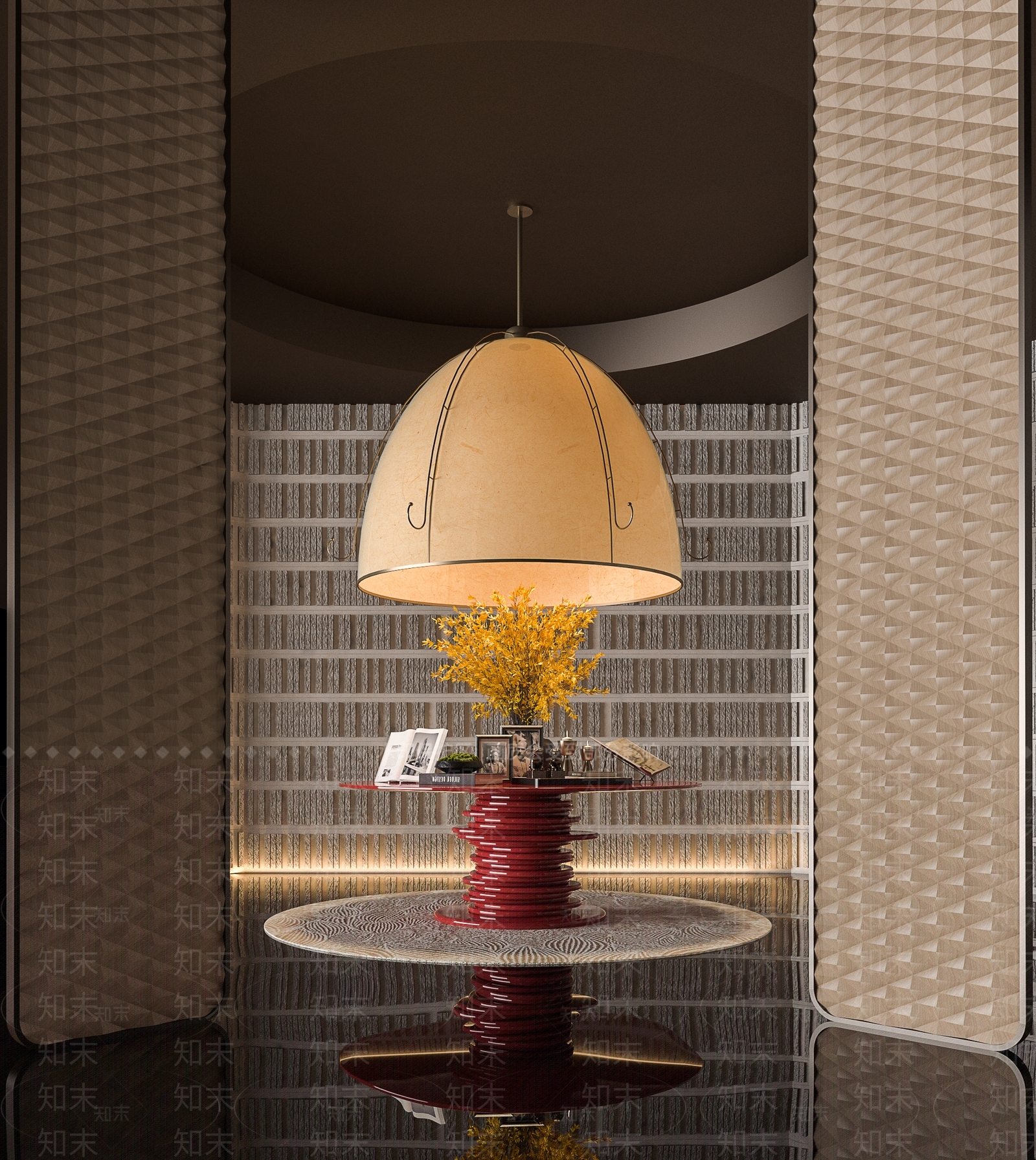 现代复古酒店大堂SU模型下载【ID:1196157672】