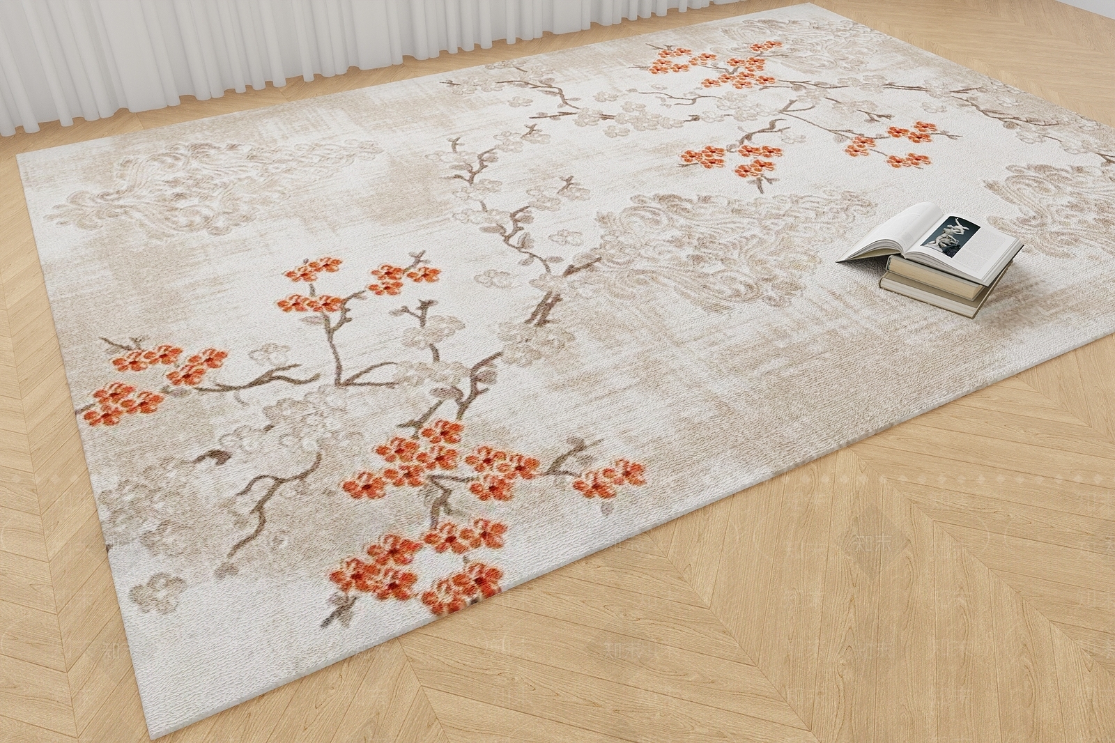 新中式中式地毯3D模型下载【ID:1196158886】