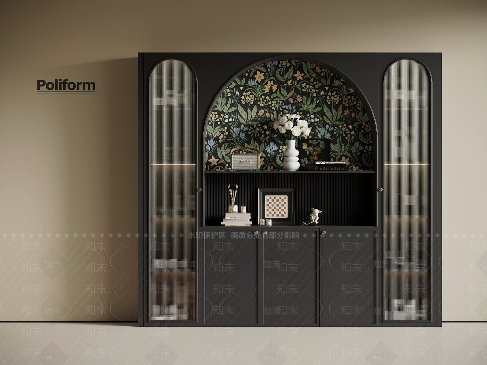 法式复古书柜3D模型下载【ID:1196159862】