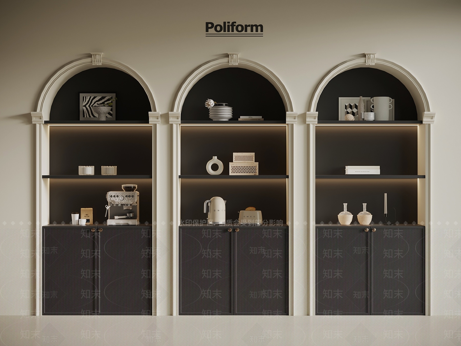 法式复古书柜3D模型下载【ID:1196159934】