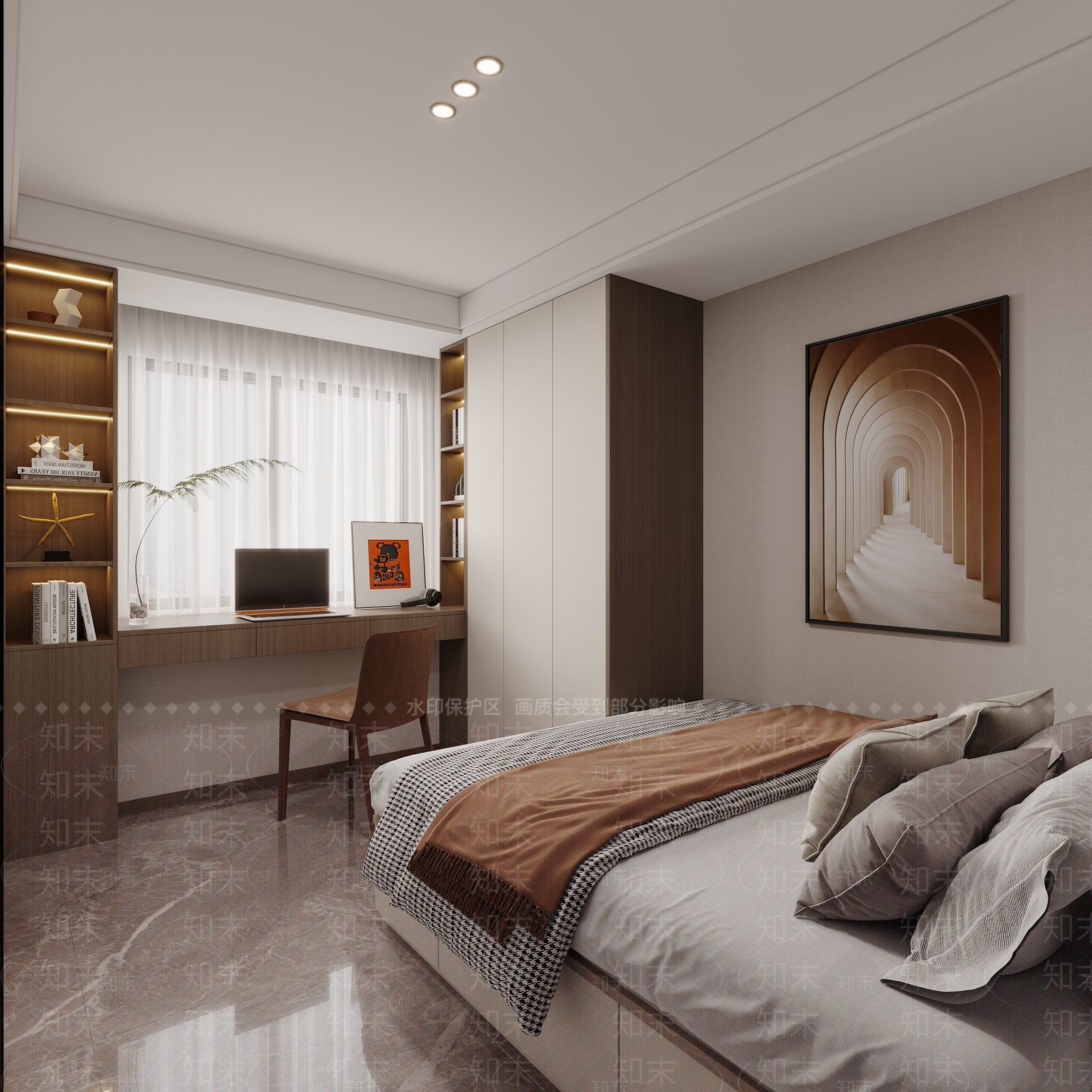 意式榻榻米卧室3D模型下载【ID:1196160776】