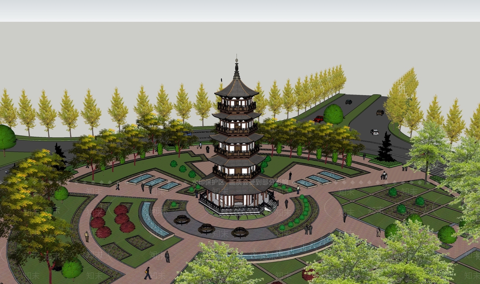 现代塔楼SU模型下载【ID:1196163560】