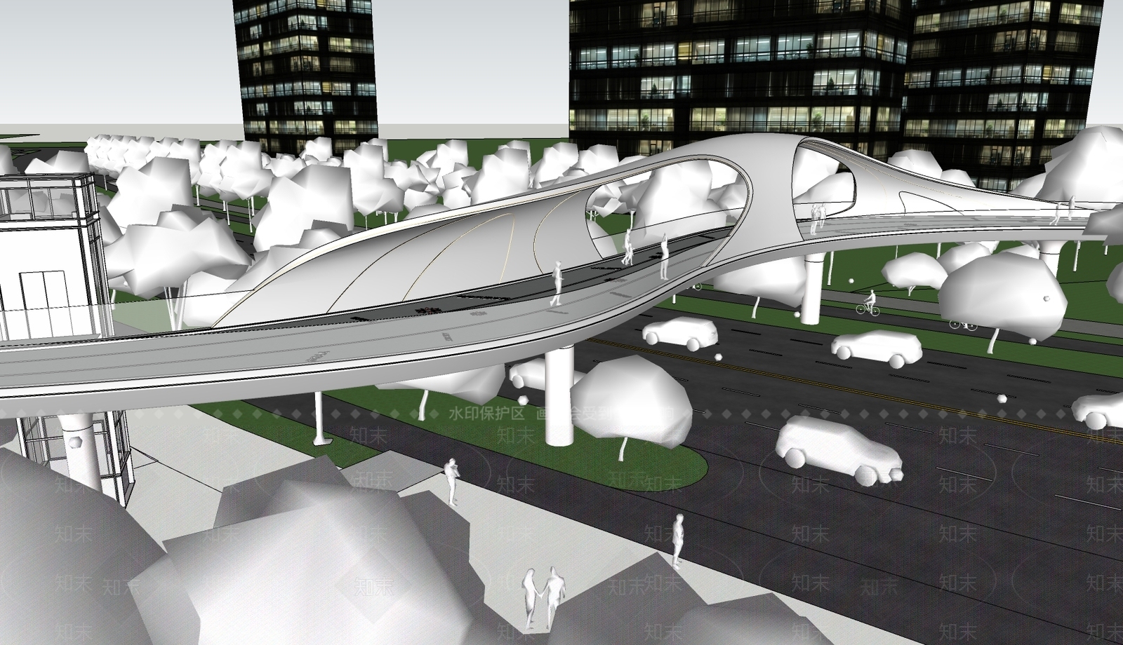 现代天桥SU模型下载【ID:1196165032】