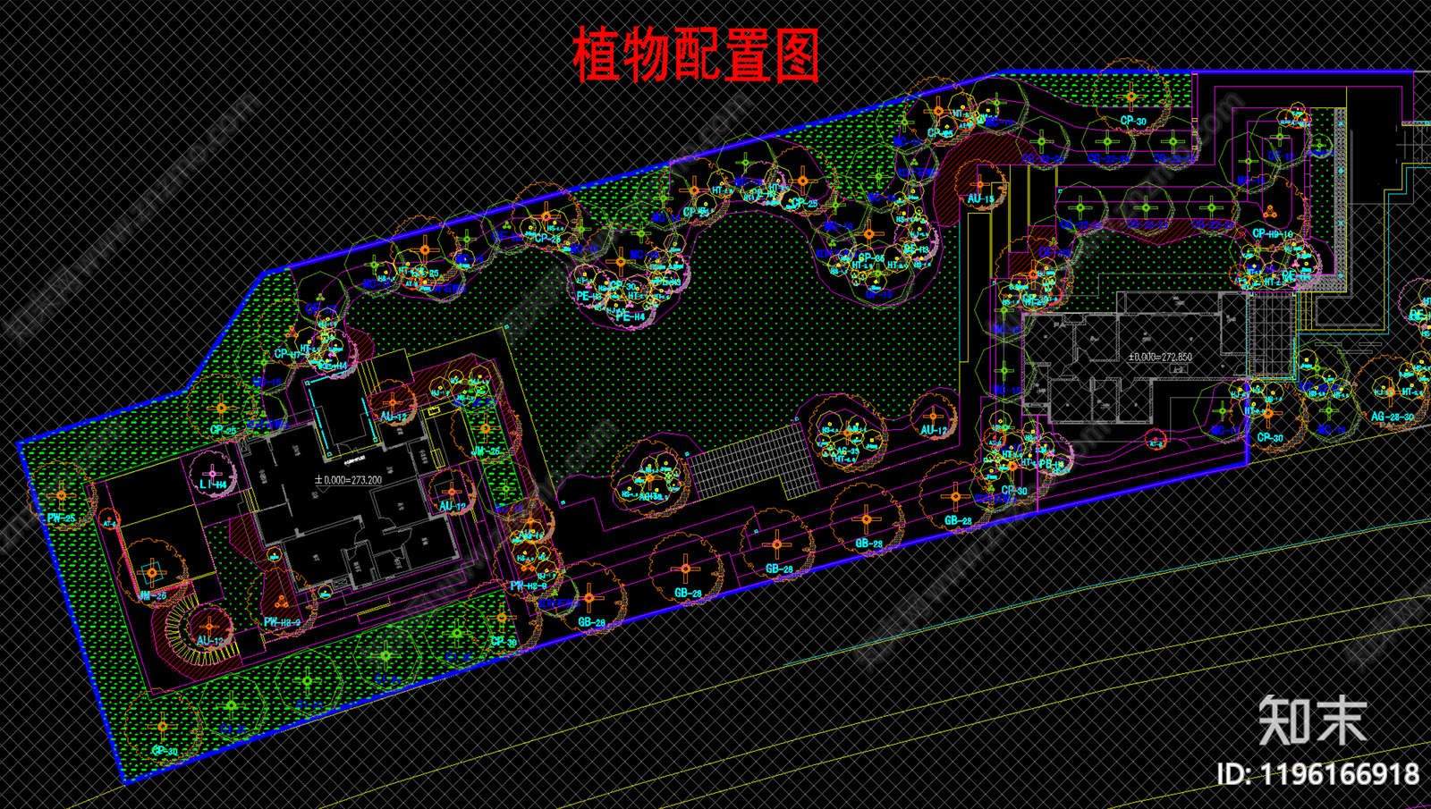 示范区景观cad施工图下载【ID:1196166918】