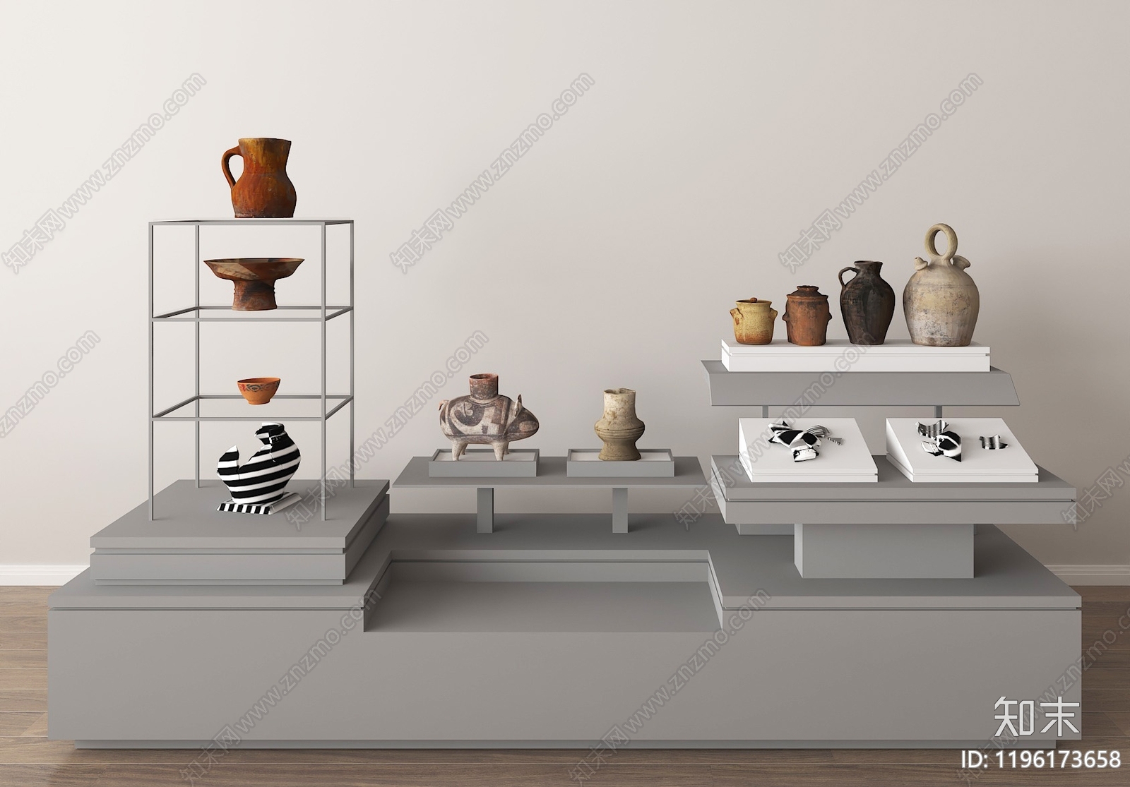 现代中式文创展台SU模型下载【ID:1196173658】